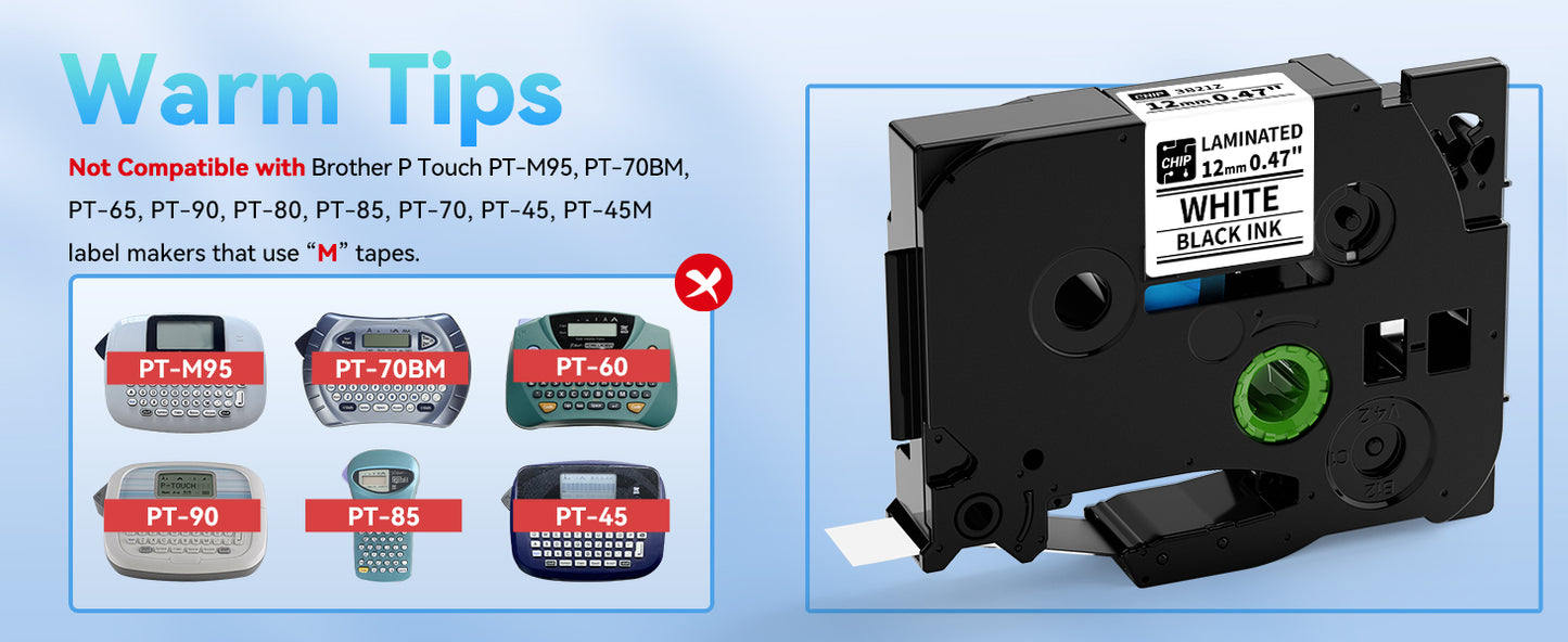 EazeID BZ 12mm 0.47 Laminated Label Tape