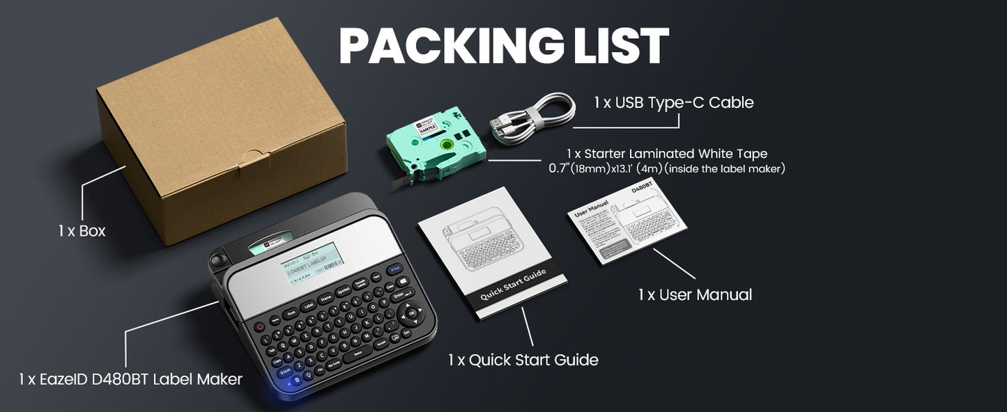 EazeID D480BT Label Maker