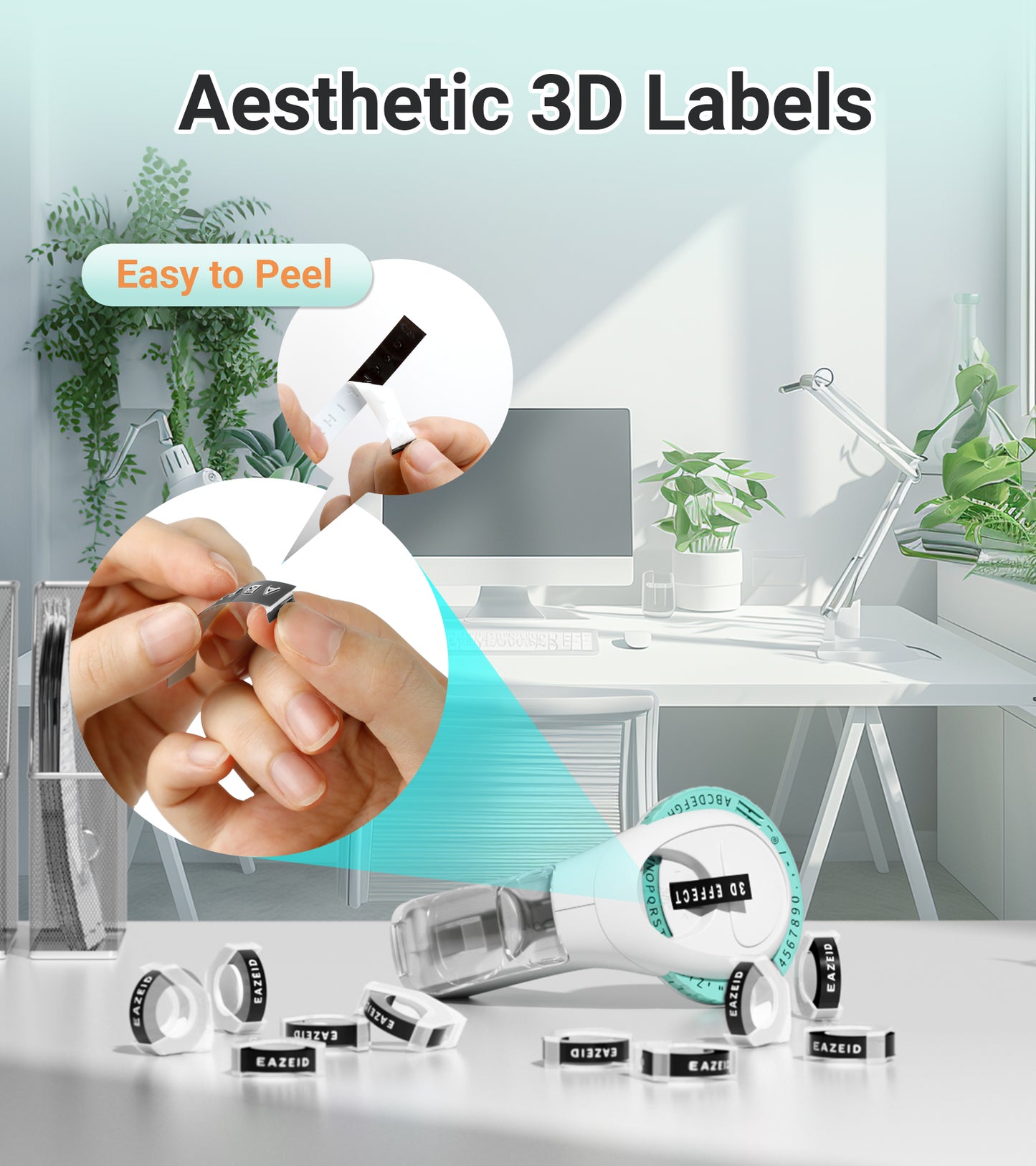 EazeID Embossing Label Maker Manual, Embossed Label Maker Machine with Tapes, Retro 3D Vintage Embosser Labeler with 10 Rolls 3/8 Inch Label Tapes for Home Gifts, DIY Crafting Scrapbooking Supplies