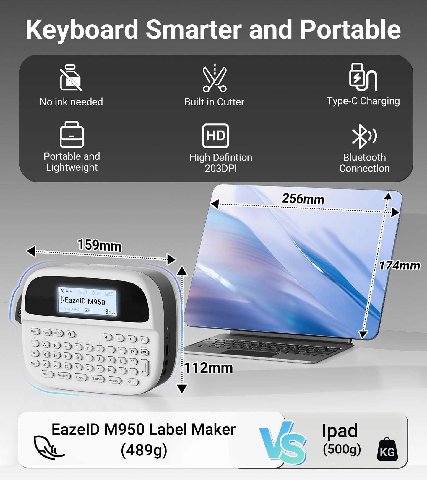 EazeID M950 Label Maker Machine with-Tape