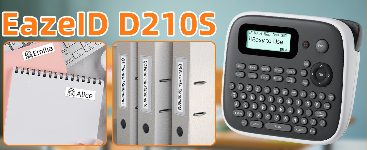 EazeID D210S Label Maker Machine with Tapes