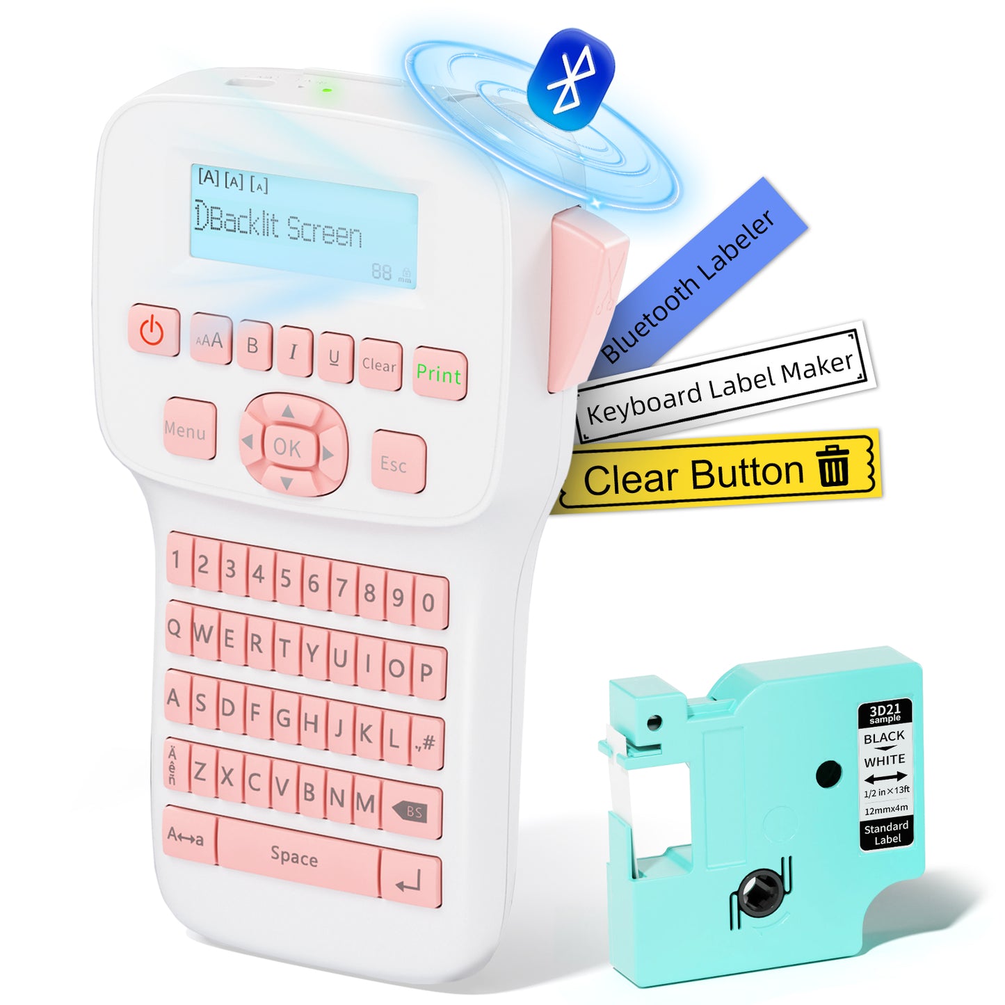 EazeID LM1600 Label Maker Machine with Tapes