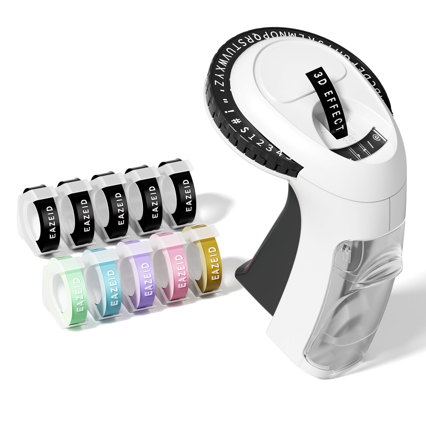 EazeID Embossing Label Maker Machine with 10 Rolls Tapes