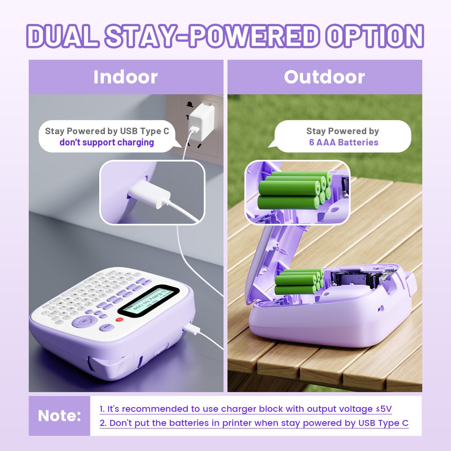 EazeID Label Maker Machine with-Tape, Label Maker Waterproof-Labels 12mm, Portable Labeler Purple for Teachers Kids, Desktop Labeler with Multiple Symbols &Fonts for Home Office School Use, D210S