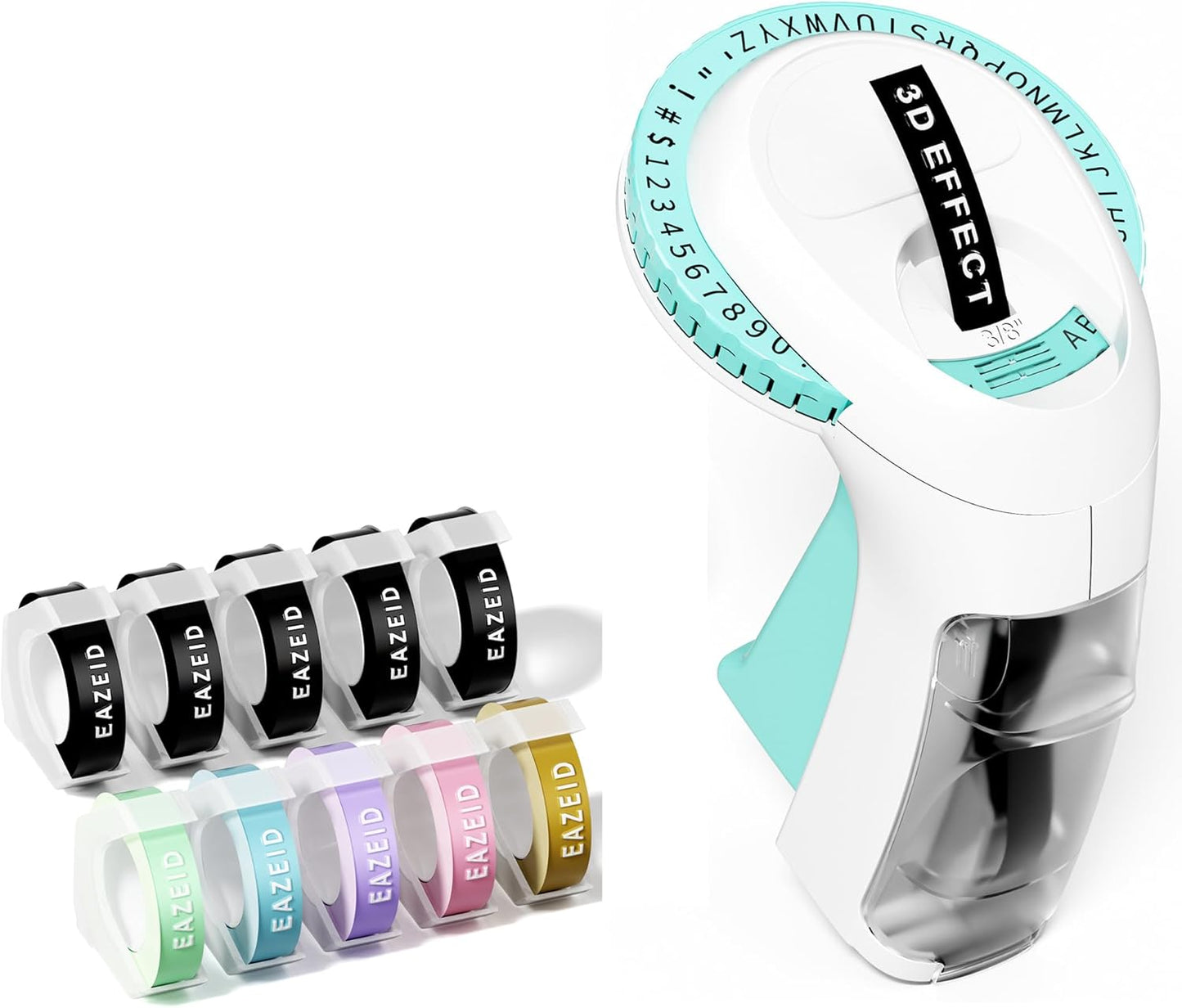 EazeID Embossing Label Maker Machine with 10 Rolls Tapes