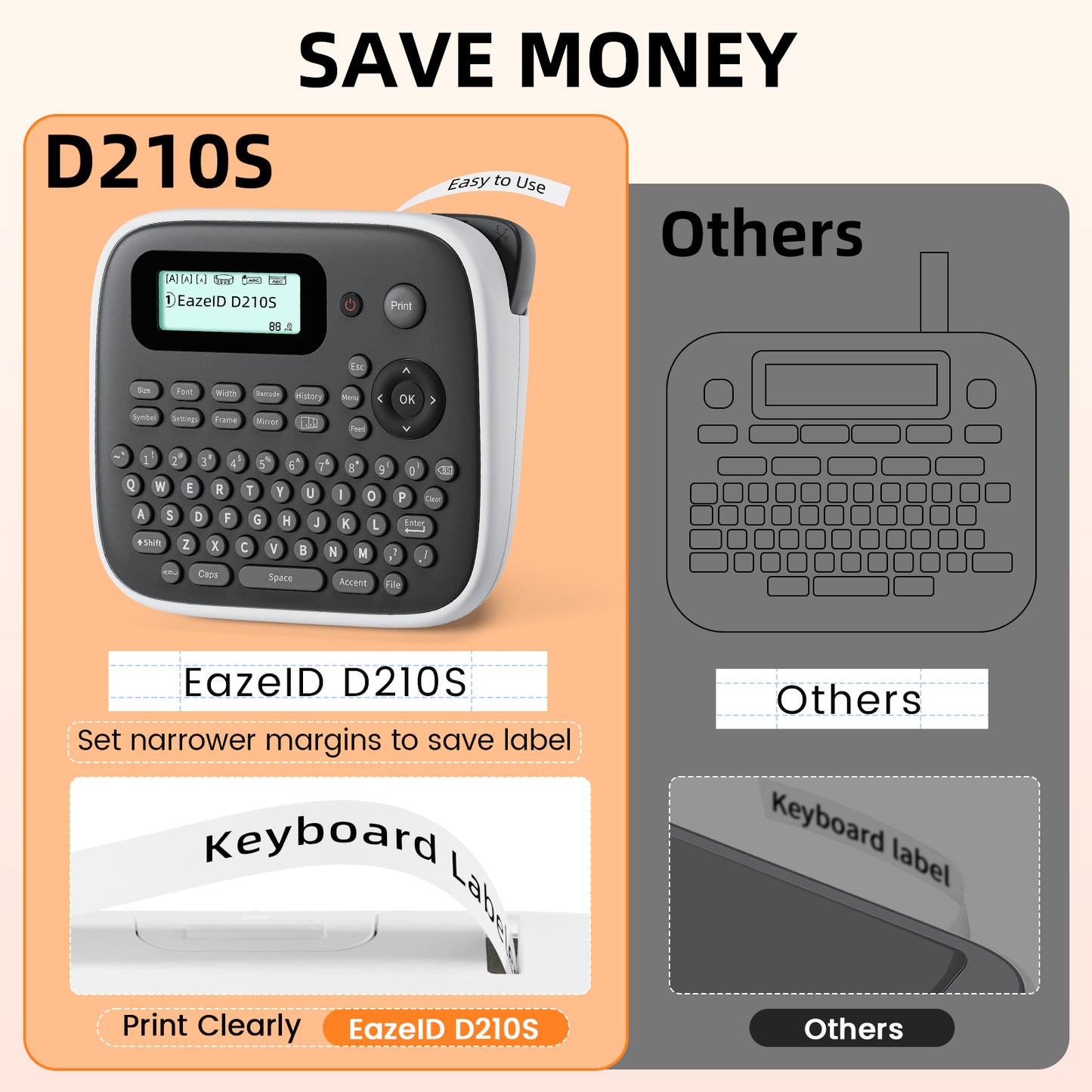 EazeID D210S Label Maker Machine with Tapes