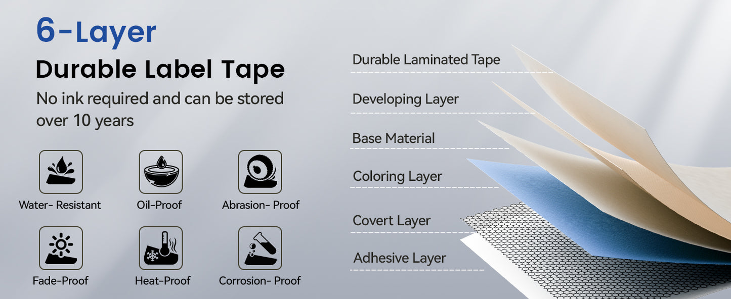 EazeID 18mm Label Tape Compatible with Brother P Touch Tze TZ Tape 18mm 0.7 Inch Laminated White