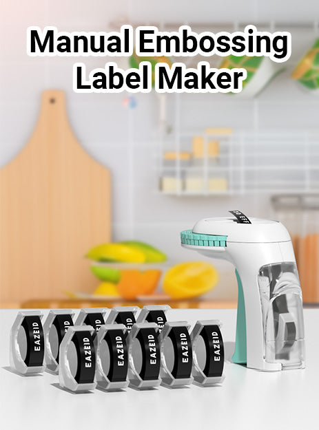 EazeID Embossing Label Maker Manual, Embossed Label Maker Machine with Tapes, Retro 3D Vintage Embosser Labeler with 10 Rolls 3/8 Inch Label Tapes for Home Gifts, DIY Crafting Scrapbooking Supplies