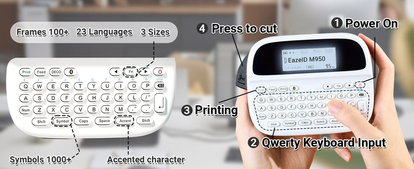 EazeID M950 Label Maker Machine with-Tape