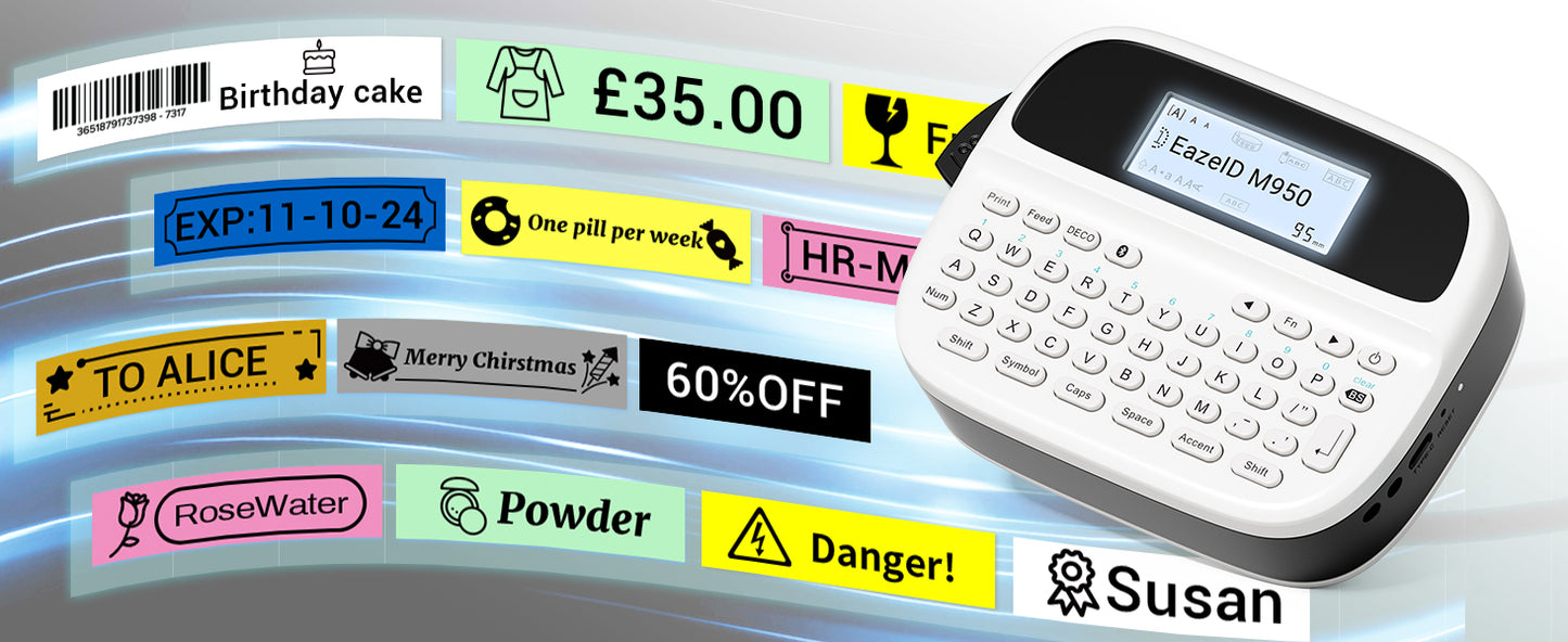EazeID M950 Label Maker Machine with-Tape