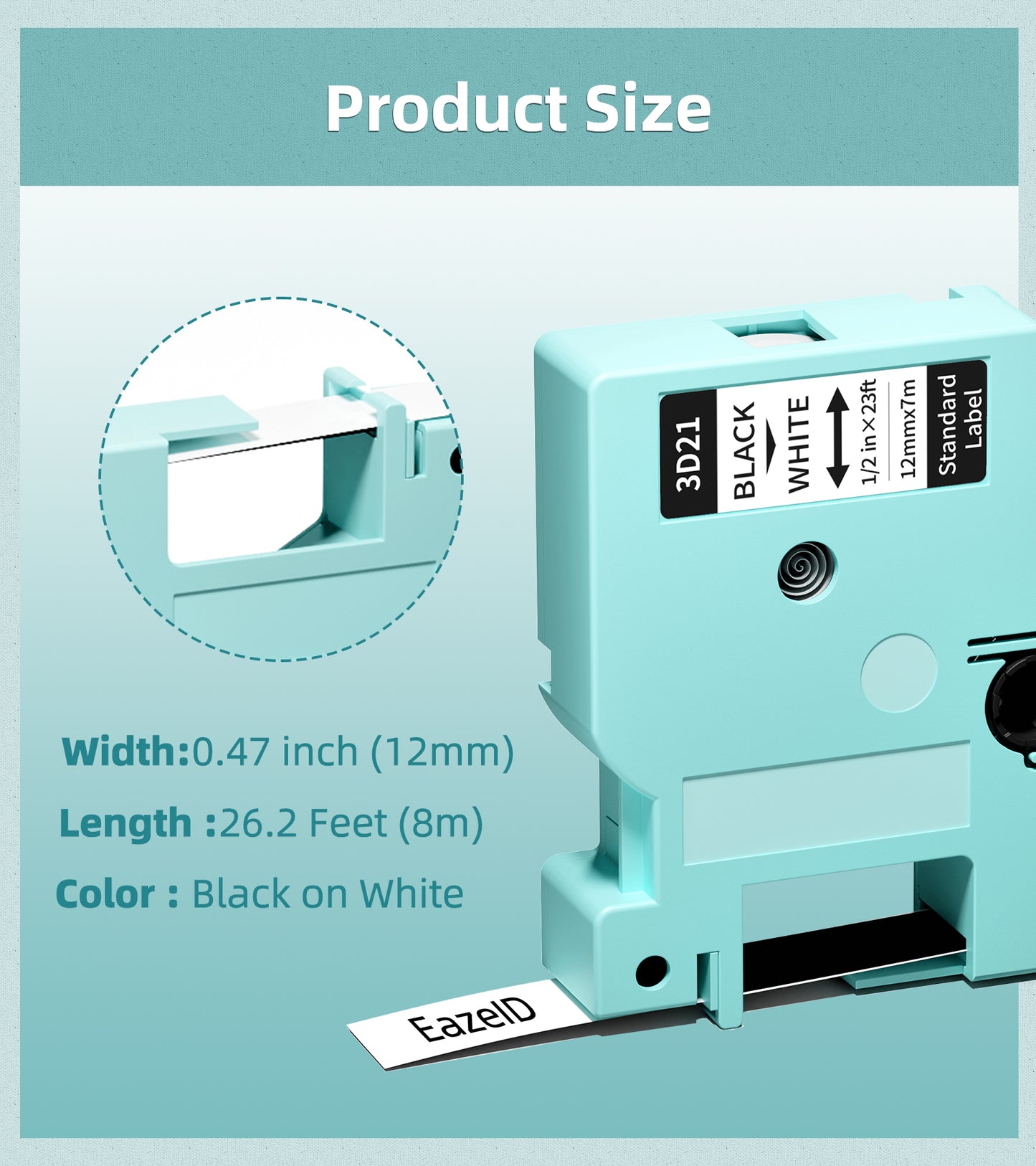 Label Maker Tape Compatible with DYMO D1 Label Tape 45013 S0720530 Replace for DYMO D1 A45013 Refills