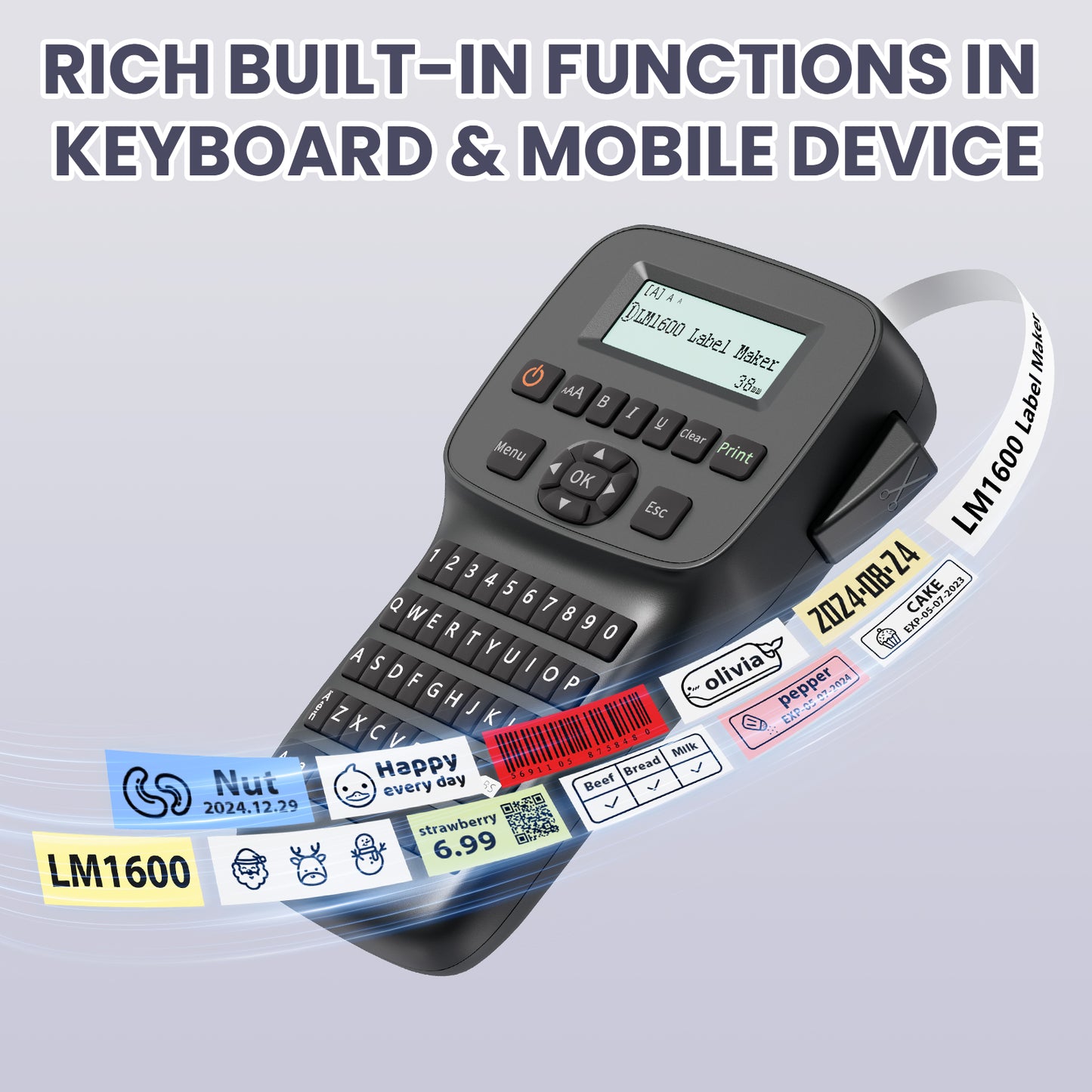 EazeID LM1600 Label Maker Machine with Tapes