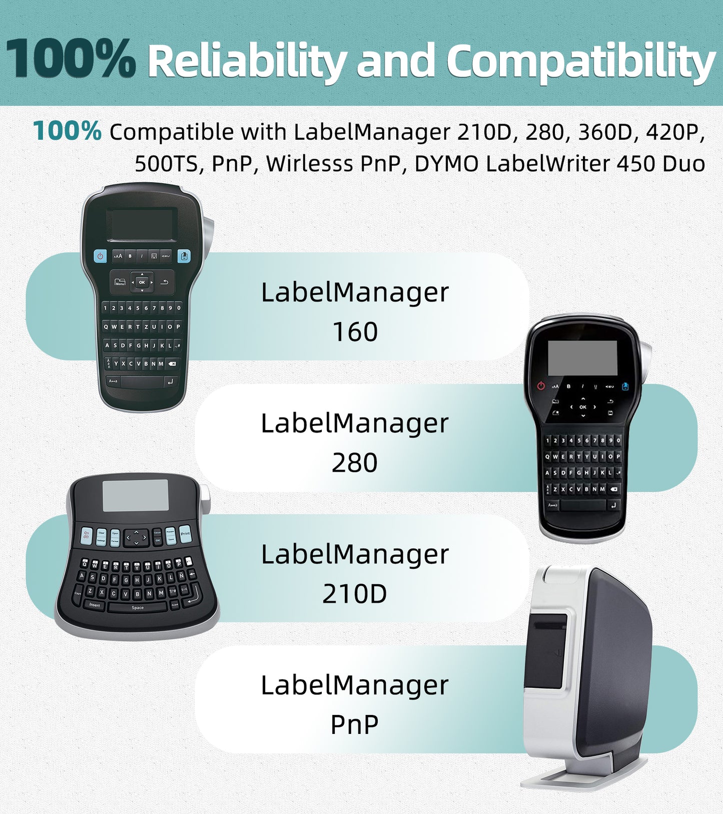 Label Maker Tape Compatible with DYMO D1 Label Tape 45013 S0720530 Replace for DYMO D1 A45013 Refills