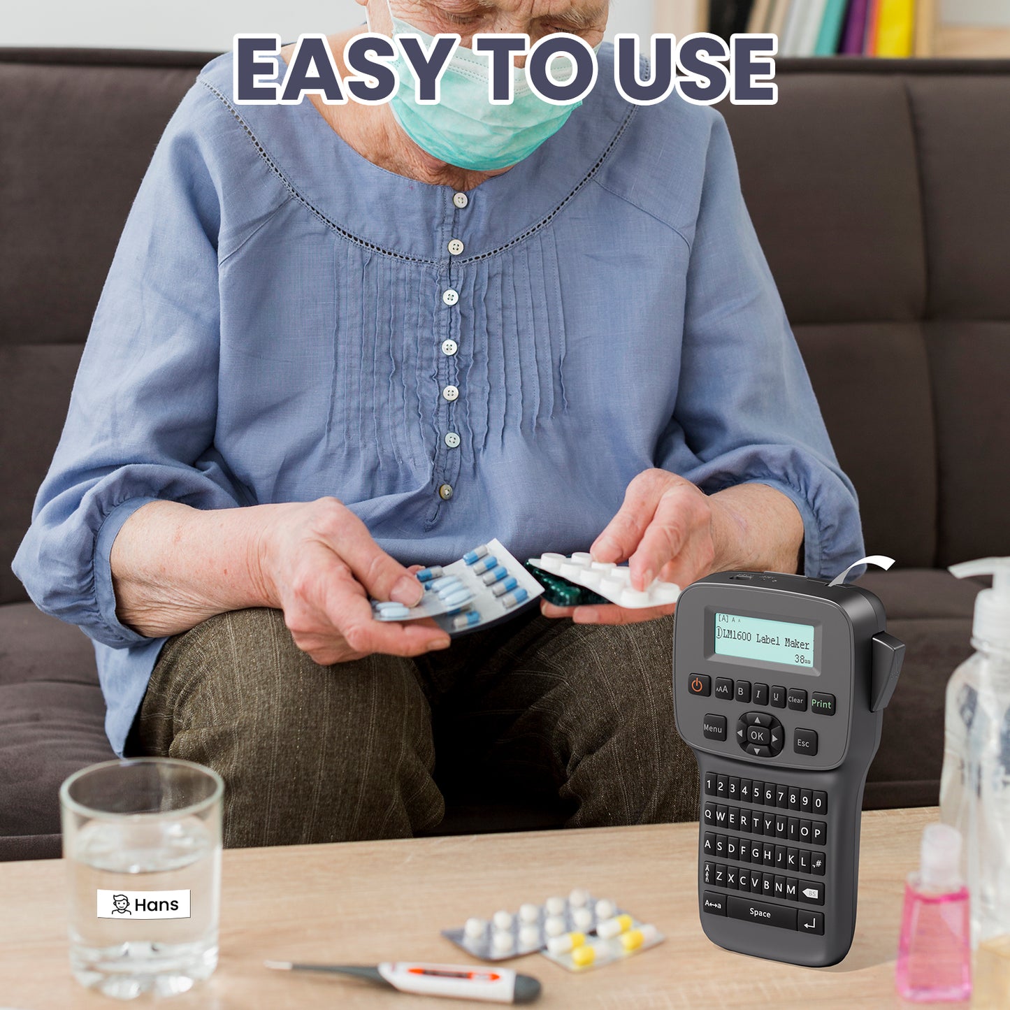 EazeID LM1600 Label Maker Machine with Tapes