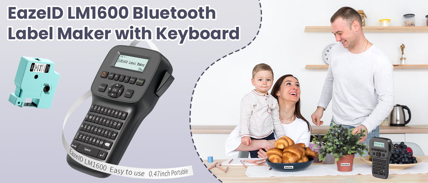 EazeID LM1600 Label Maker Machine with Tapes