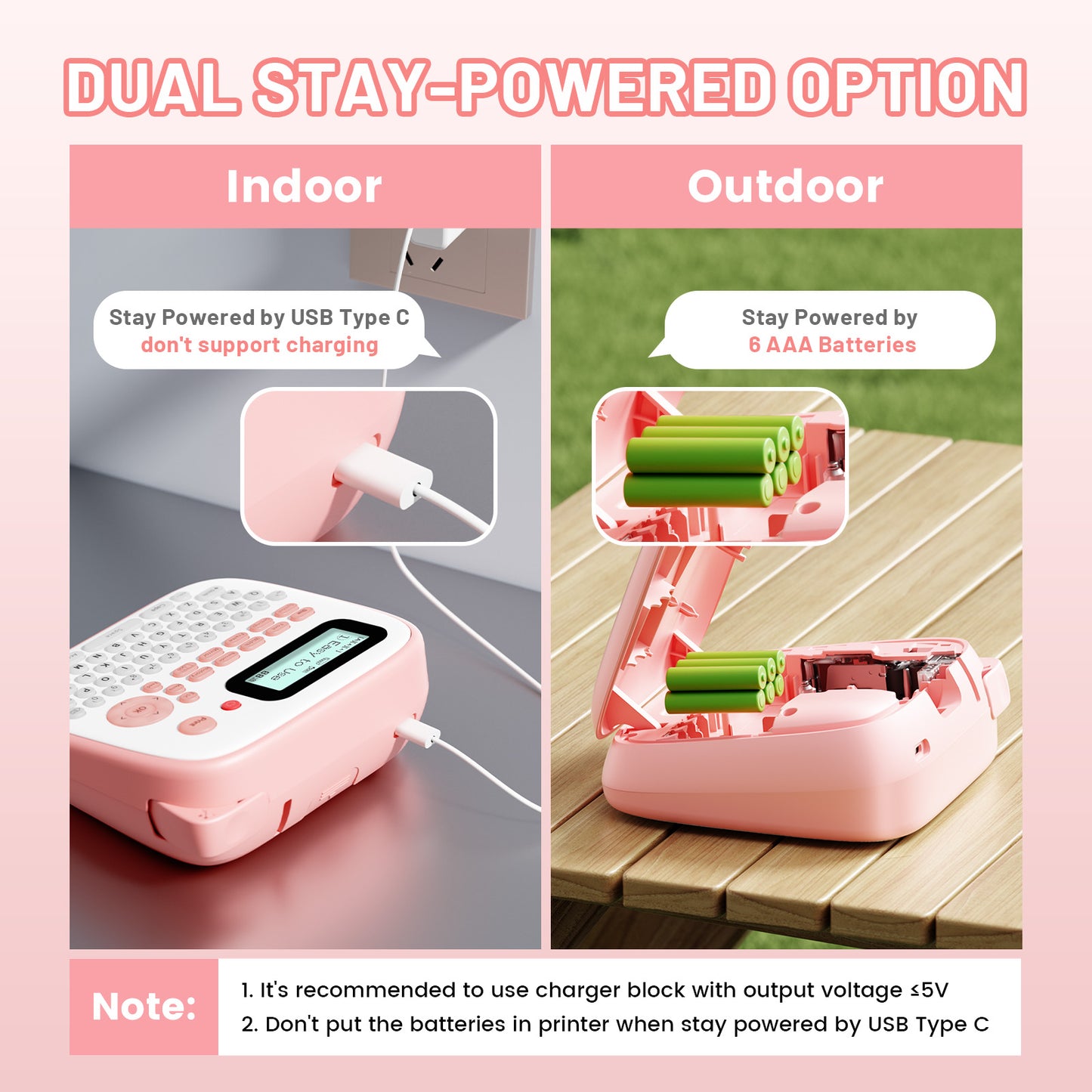 EazeID Pink Label Maker Machine with-Tape, Portable Kids Label Maker, Handheld Electric Label Maker with keyboard, D210S Easy Labeler with Multiple Fonts Frame Barcode for Home Office School Supplies