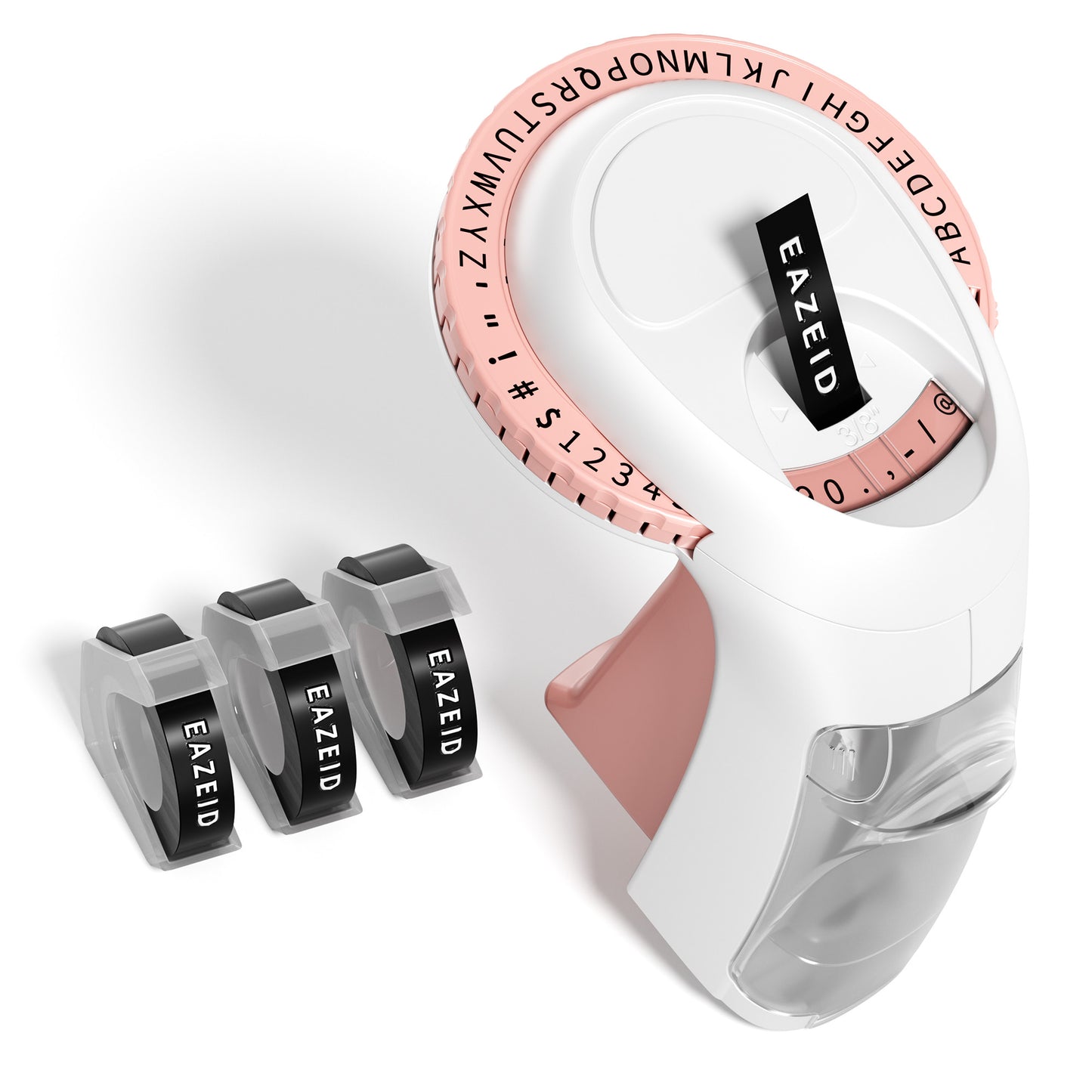 Embossing Label Maker Manual, Vintage Embossed Label Maker Pink, Retro Embosser Handheld Labeler with 3 Black Tapes 3/8Inch for DIY Scrapbooking, Kids Teachers Practical Gift, Home & Office Use