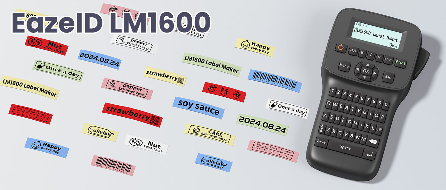 EazeID LM1600 Label Maker Machine with Tapes