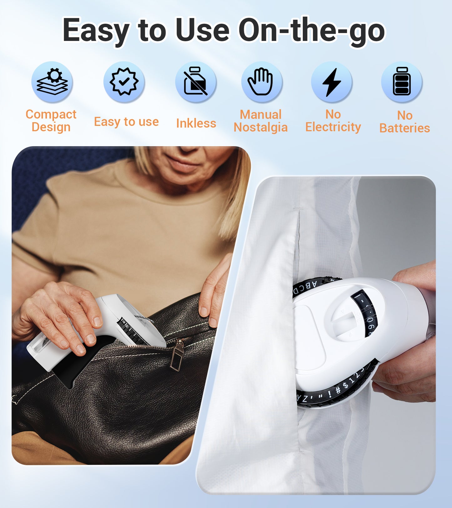 EazeID Embossing Label Maker Machine with 10 Rolls Tapes