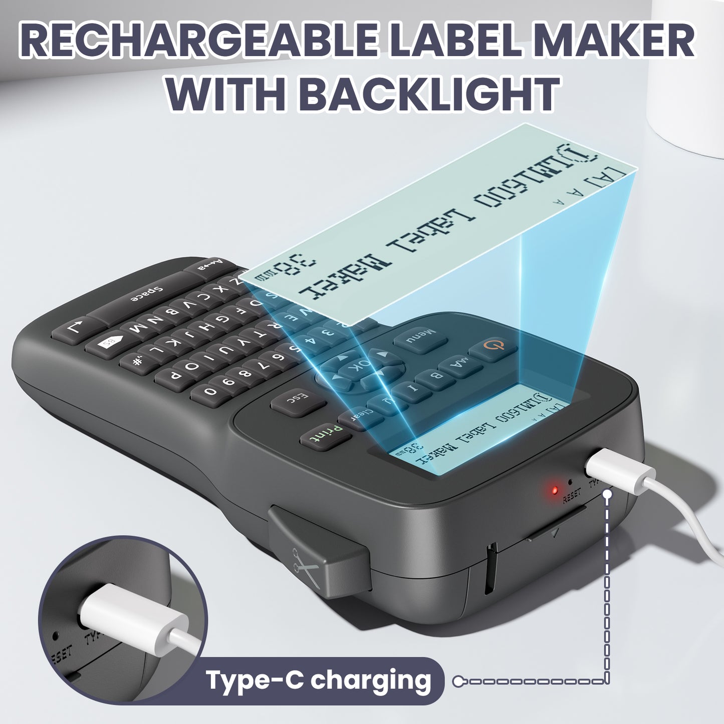 EazeID LM1600 Label Maker Machine with Tapes